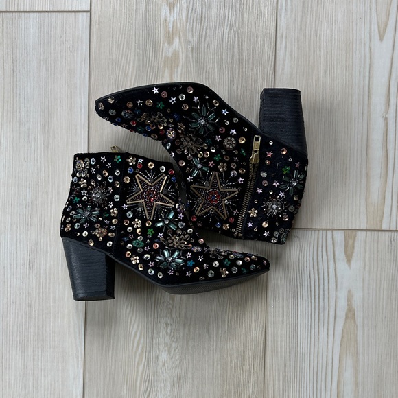 Free People Night Out Sequin Bootie SZ 7 (38) - Picture 1 of 6